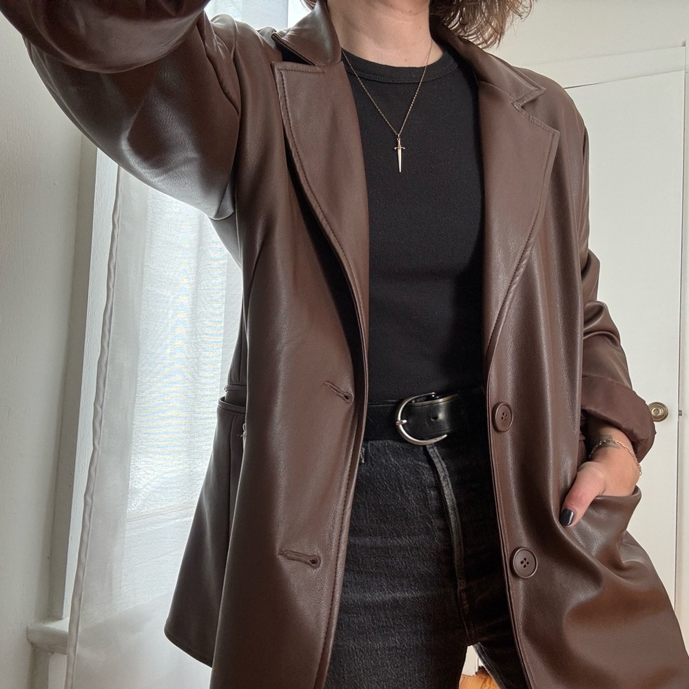 Urban Outfitters Faux Leather Blazer Jacket